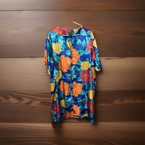 Solange Satin Mumu Floral Womens Plus size 18/20 Pink Blue Orange Silky Gown